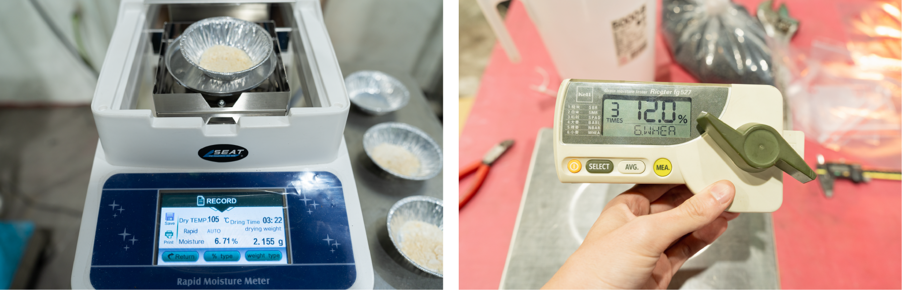 Moisture content data after food drying Moisture content data after food drying